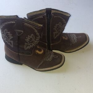 Youth Brown Western Zip-Up Cowboy Boots